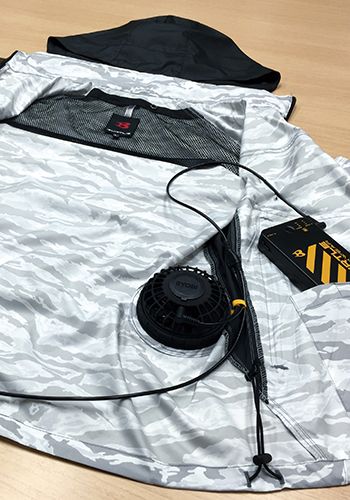 ファン付き作業服の裏側