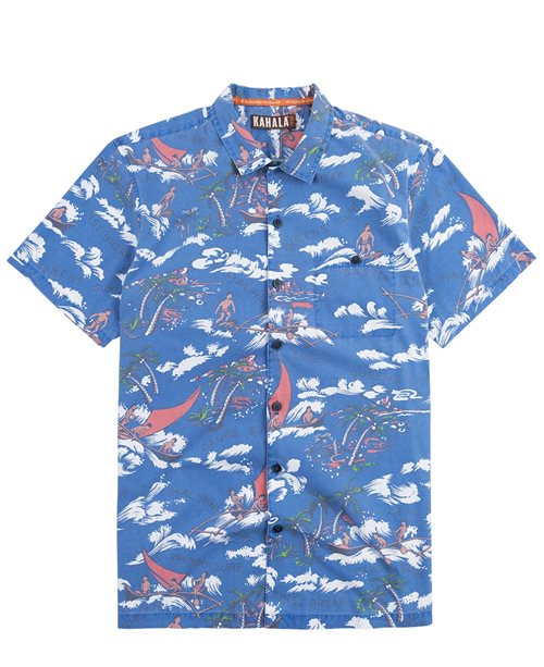 アロハ_シャツ_ブランド_カハラ青